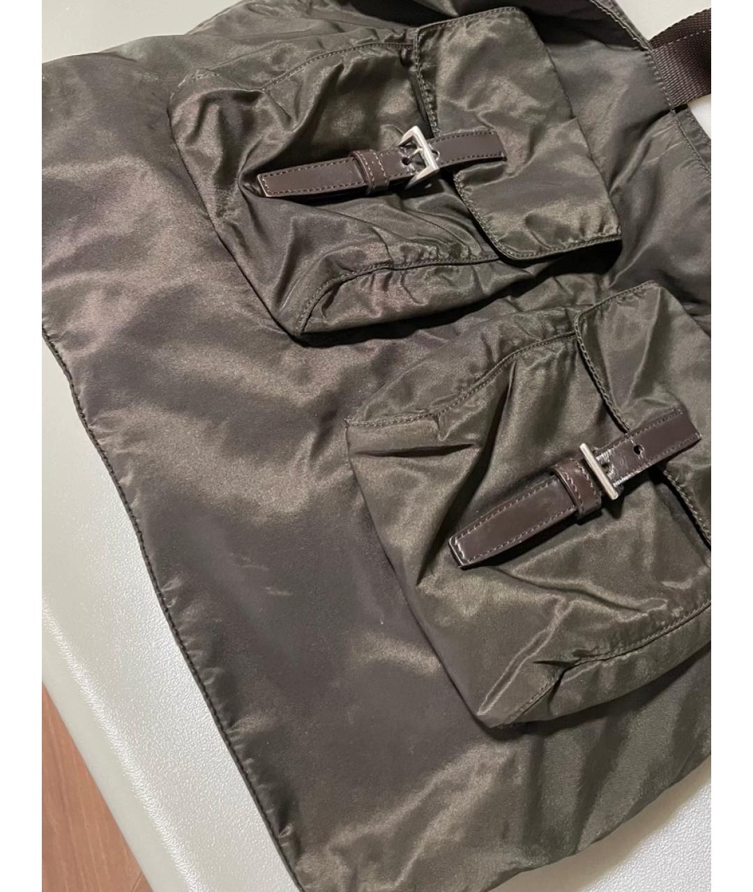 PRADA Коричневая кожаная сумка с короткими ручками, фото 8