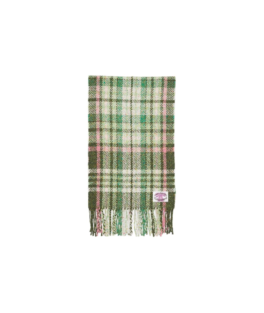 ACNE STUDIOS Зеленый хлопковый шарф, фото 3