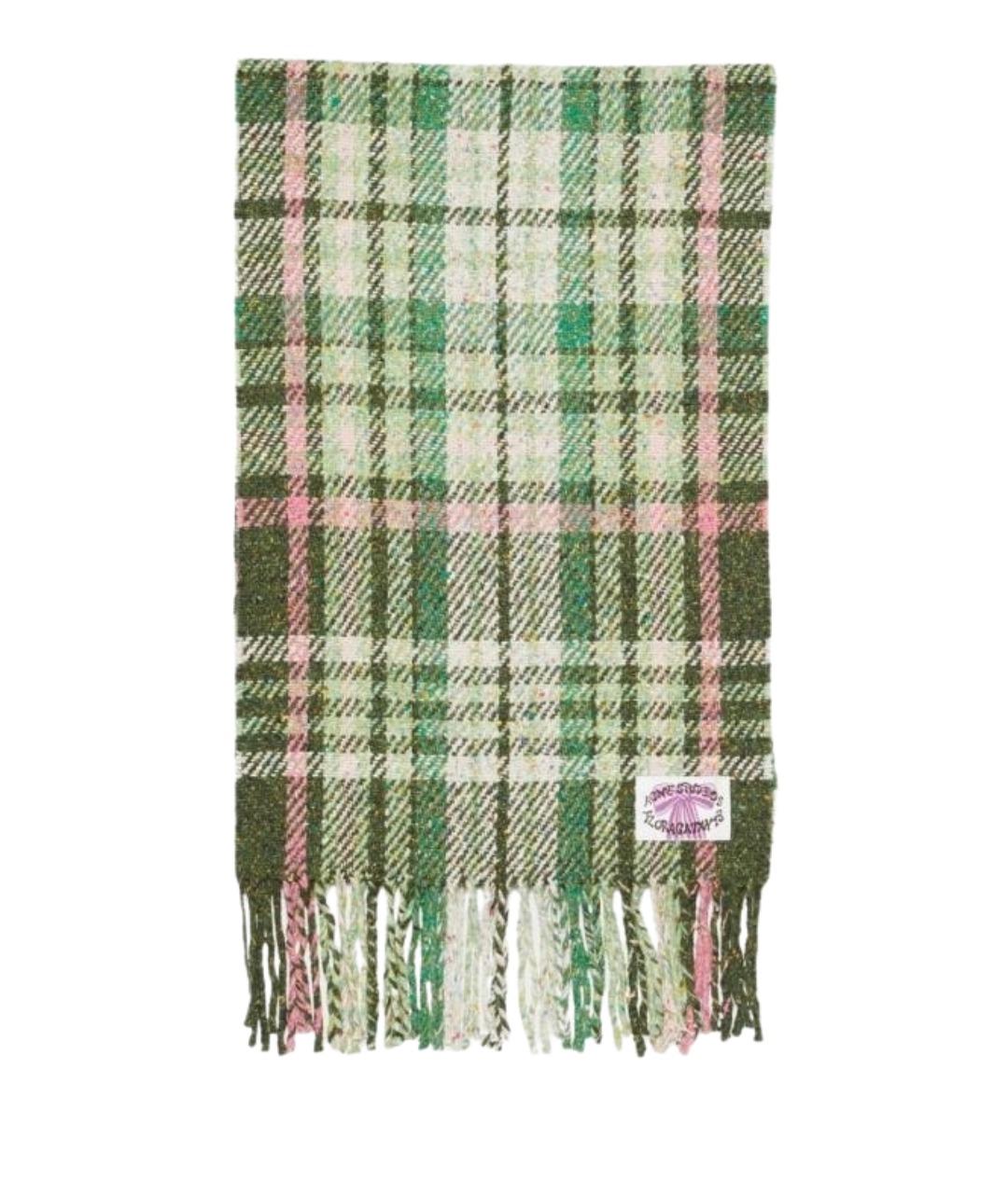 ACNE STUDIOS Зеленый хлопковый шарф, фото 1