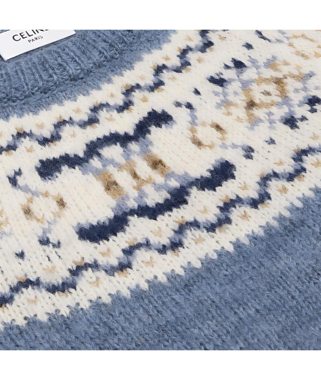 CELINE Голубой шерстяной джемпер / свитер, фото 4