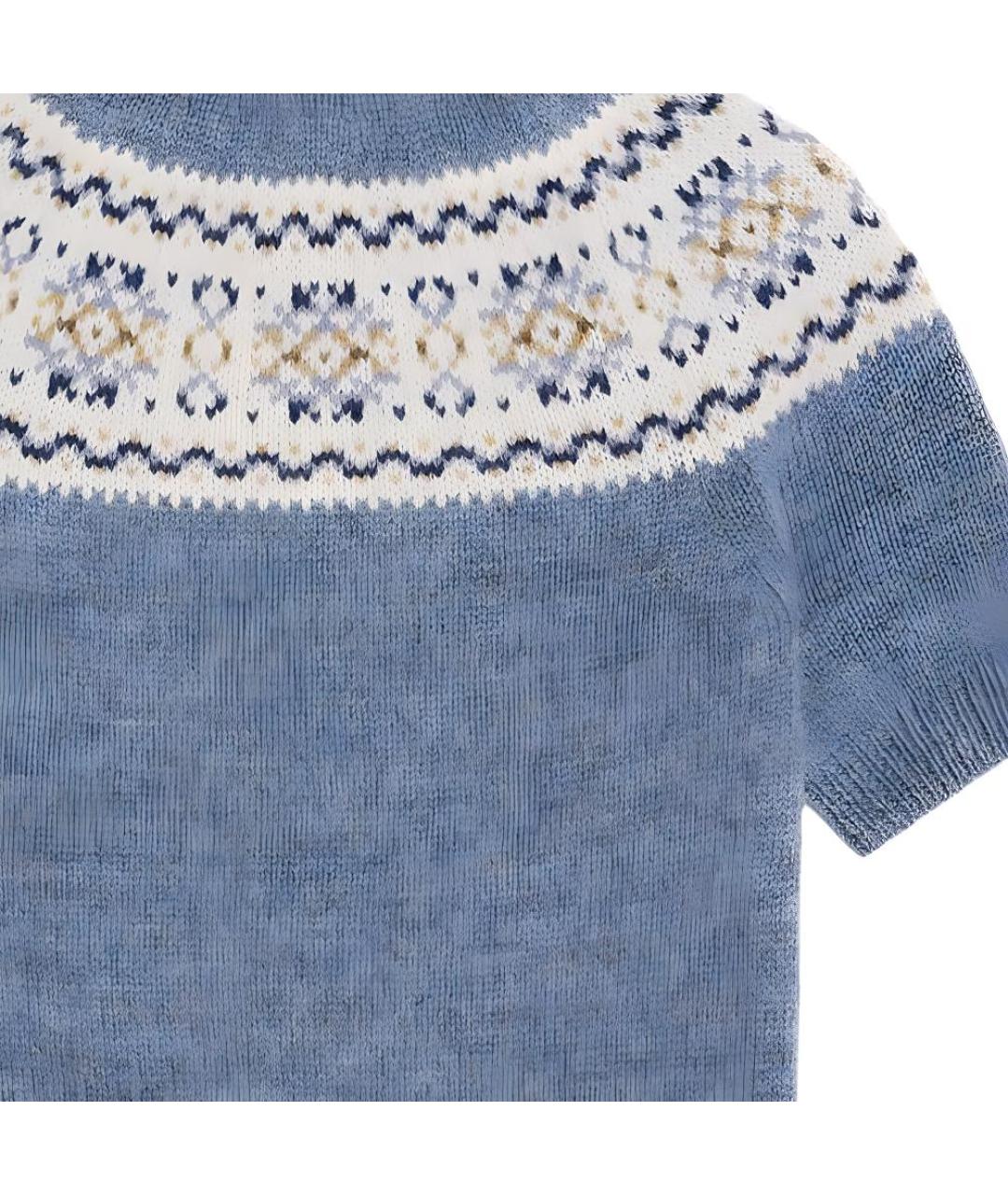 CELINE Голубой шерстяной джемпер / свитер, фото 7