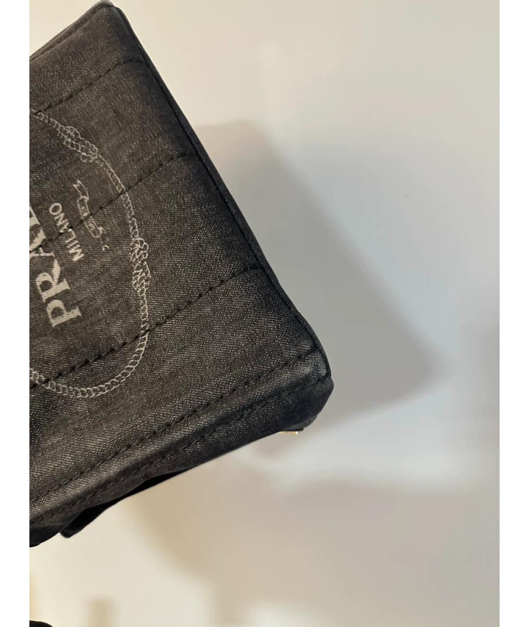 PRADA Серая деним сумка с короткими ручками, фото 5