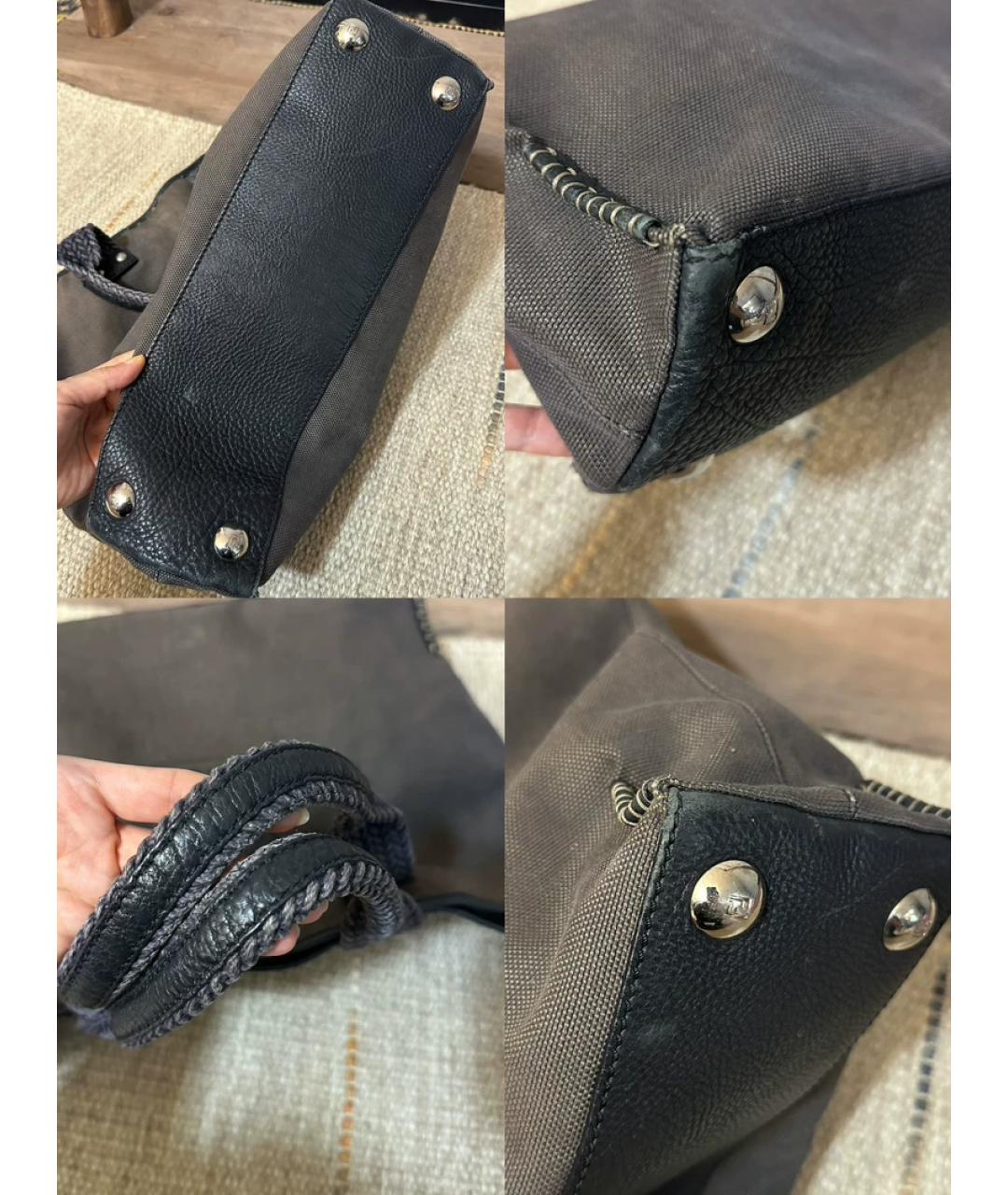 FENDI Коричневая тканевая сумка с короткими ручками, фото 8