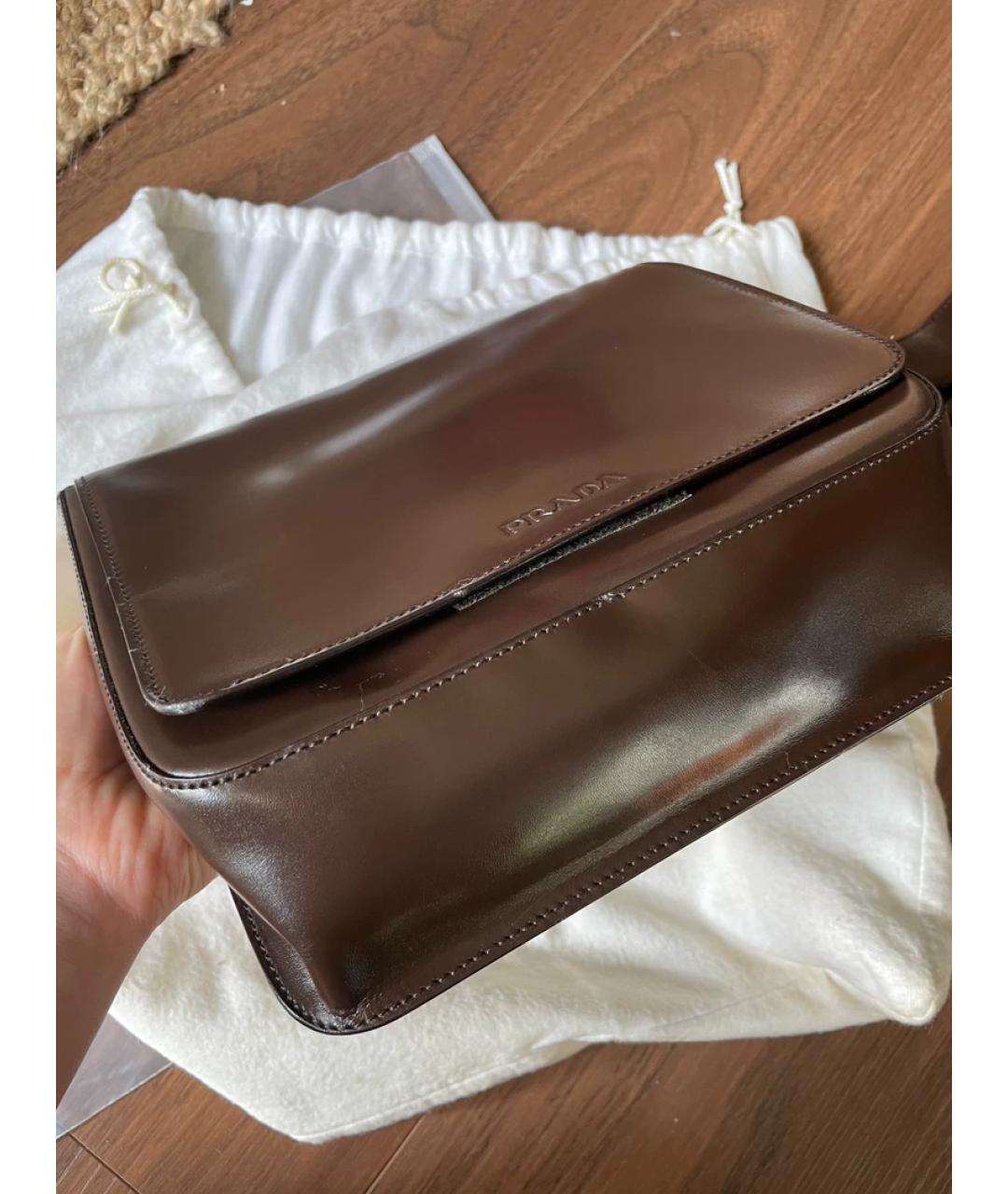 PRADA Коричневая сумка с короткими ручками, фото 7