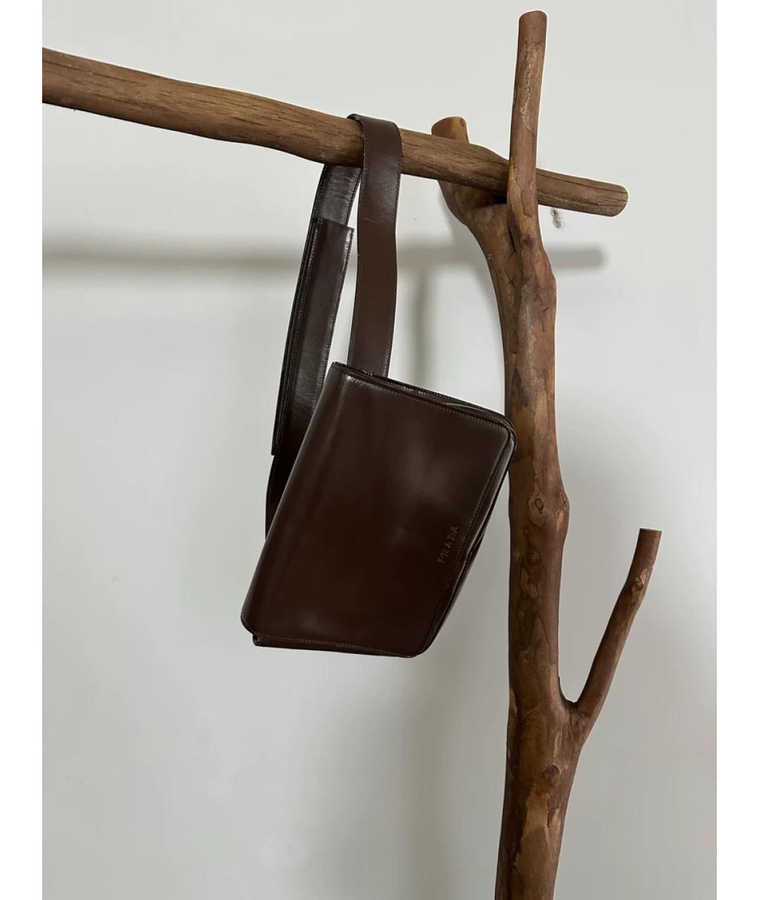 PRADA Коричневая сумка с короткими ручками, фото 10