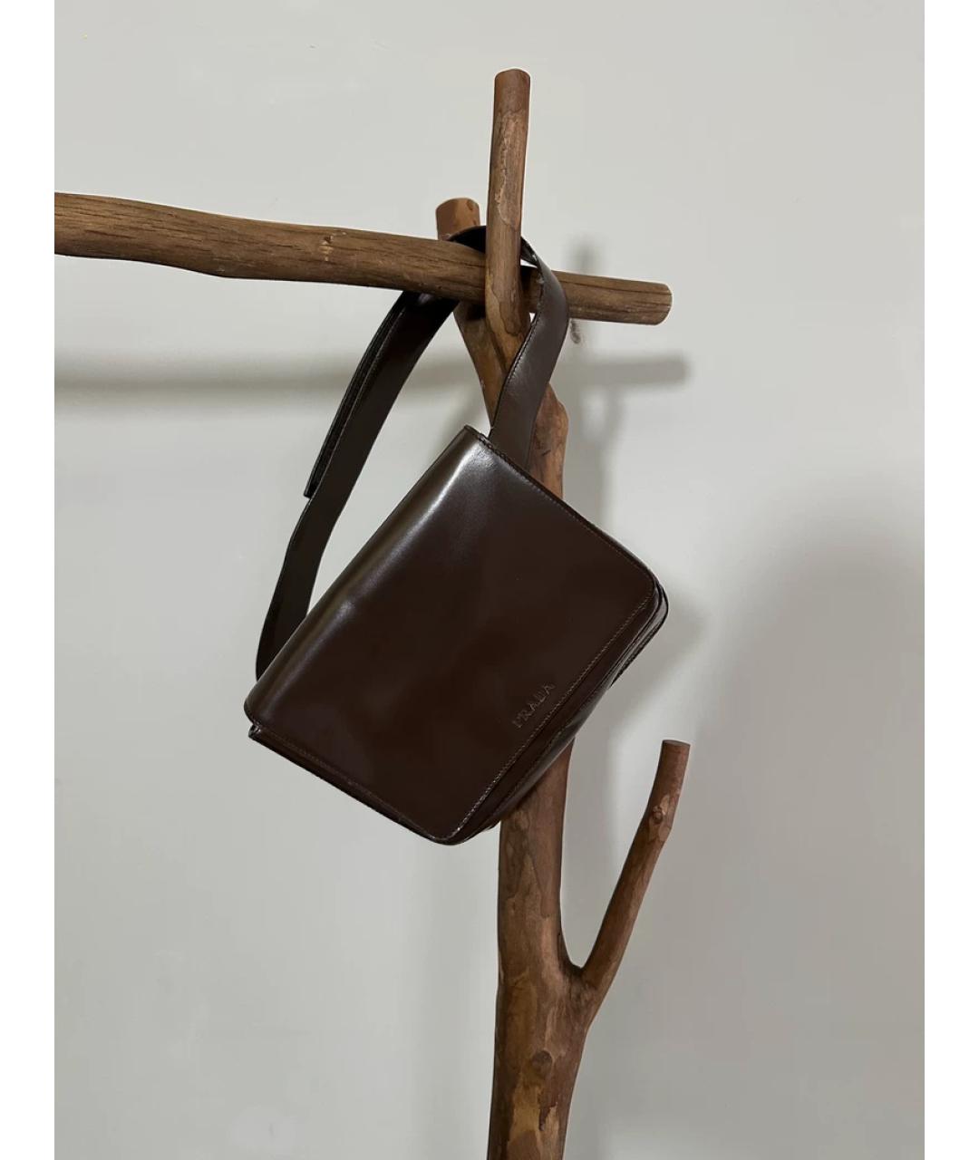 PRADA Коричневая сумка с короткими ручками, фото 3