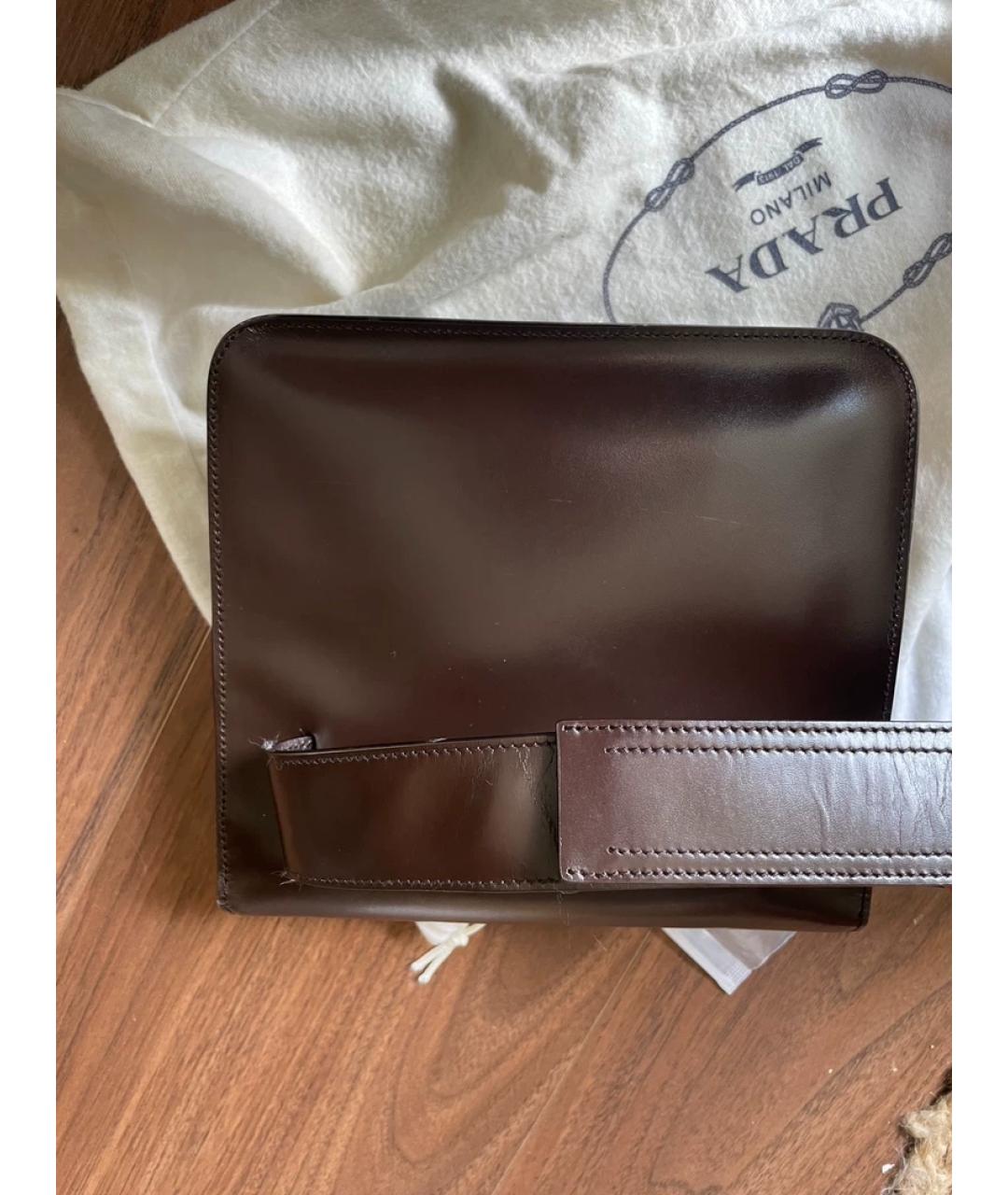 PRADA Коричневая сумка с короткими ручками, фото 6
