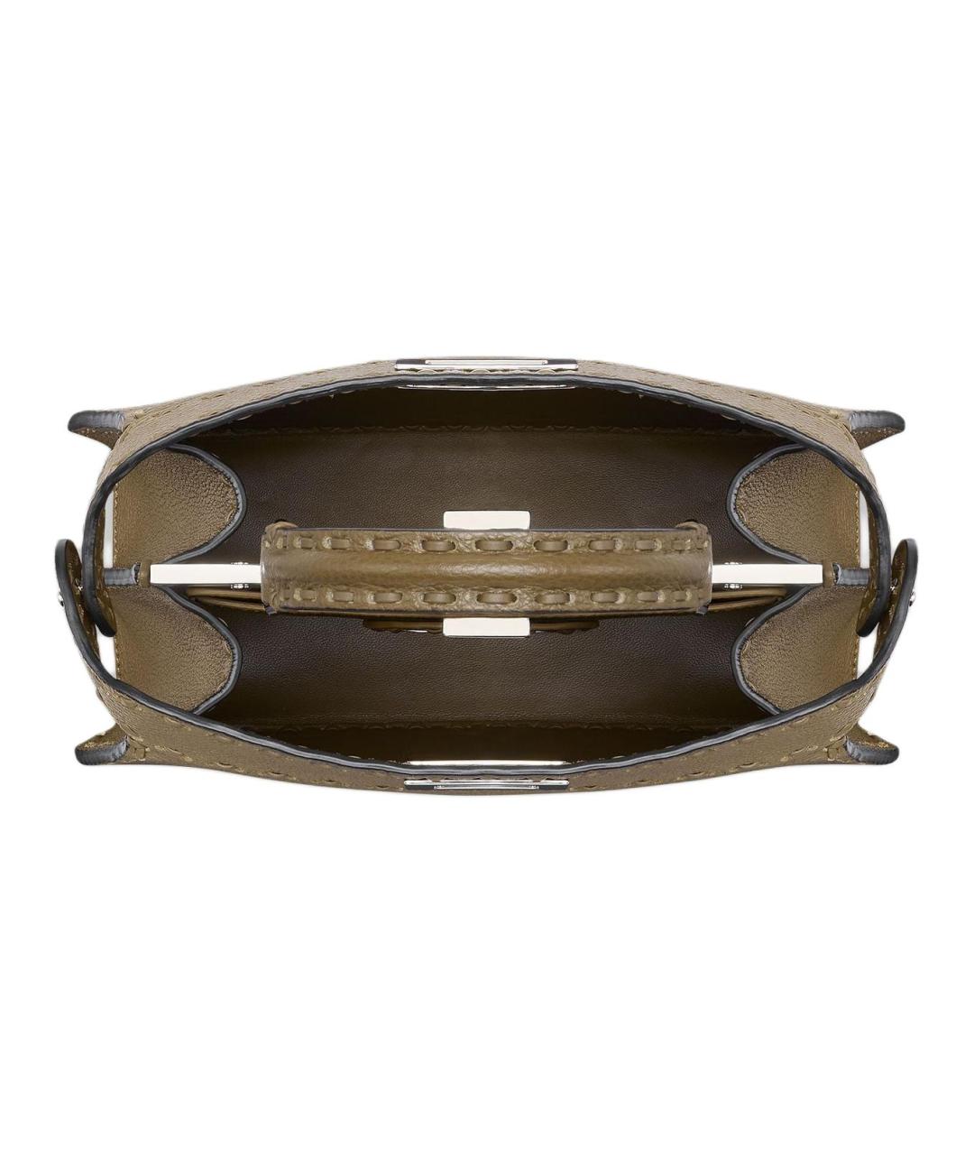 FENDI Коричневая кожаная сумка через плечо, фото 4