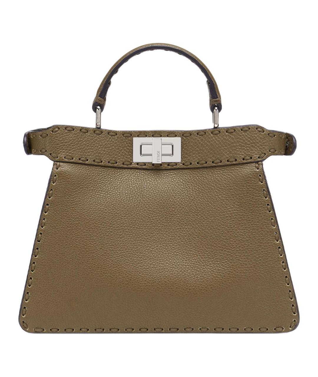 FENDI Коричневая кожаная сумка через плечо, фото 3