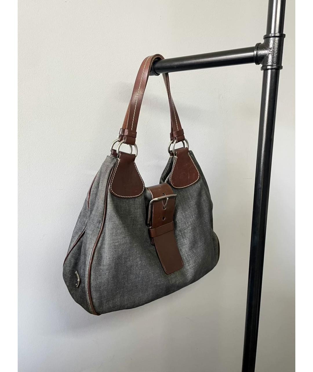 PRADA Деним сумка с короткими ручками, фото 2