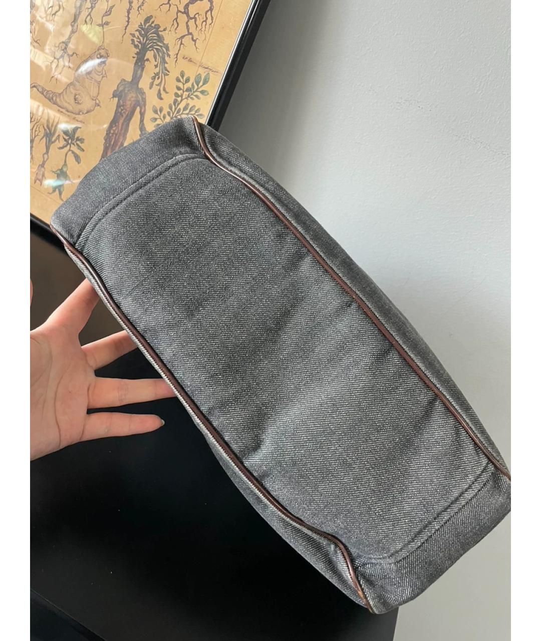 PRADA Деним сумка с короткими ручками, фото 7