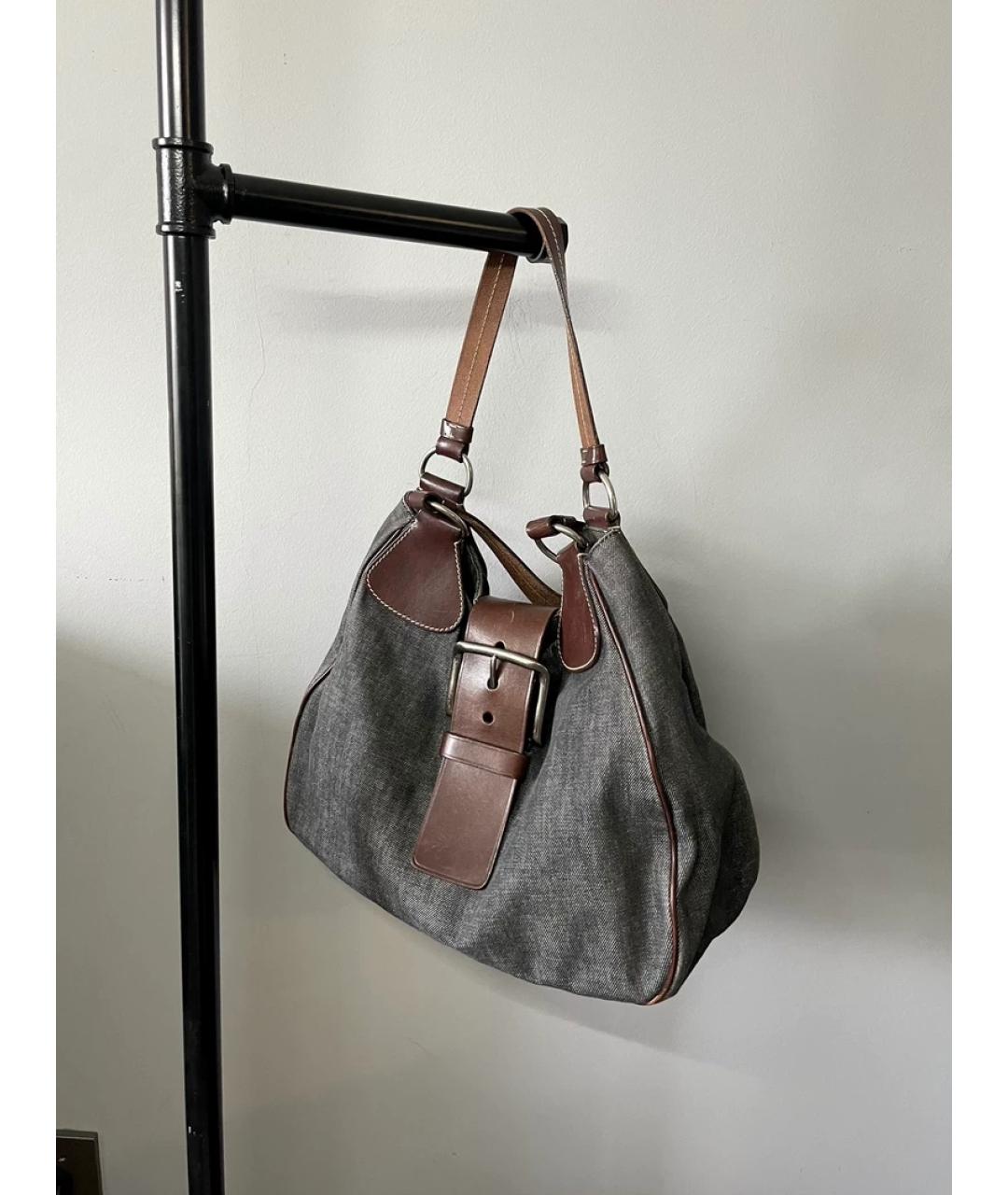 PRADA Деним сумка с короткими ручками, фото 3