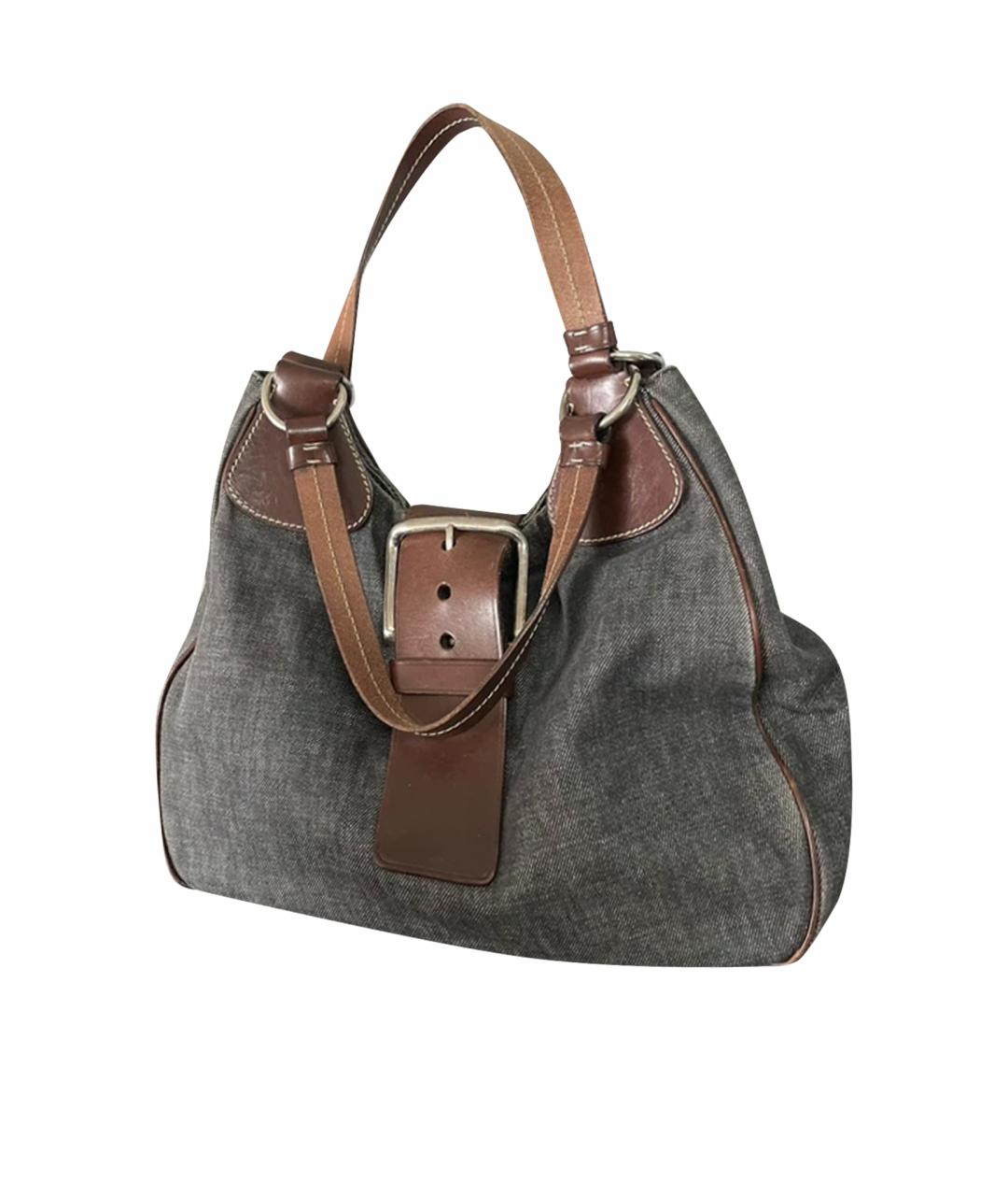 PRADA Деним сумка с короткими ручками, фото 1