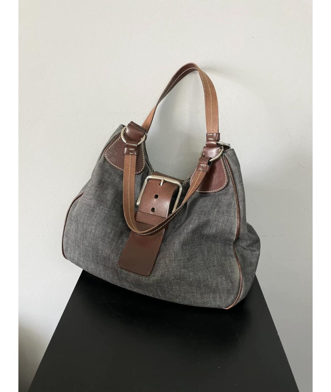 PRADA Деним сумка с короткими ручками, фото 10