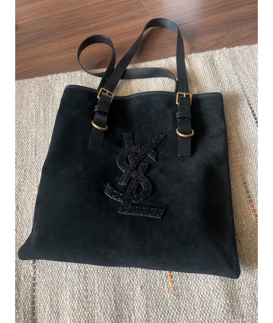 SAINT LAURENT Золотая льняная сумка с короткими ручками, фото 5