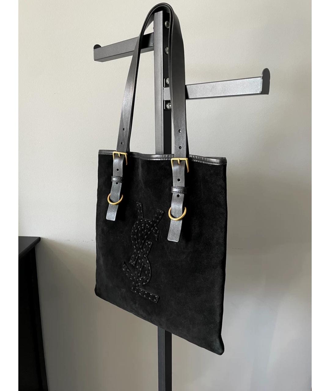 SAINT LAURENT Золотая льняная сумка с короткими ручками, фото 3