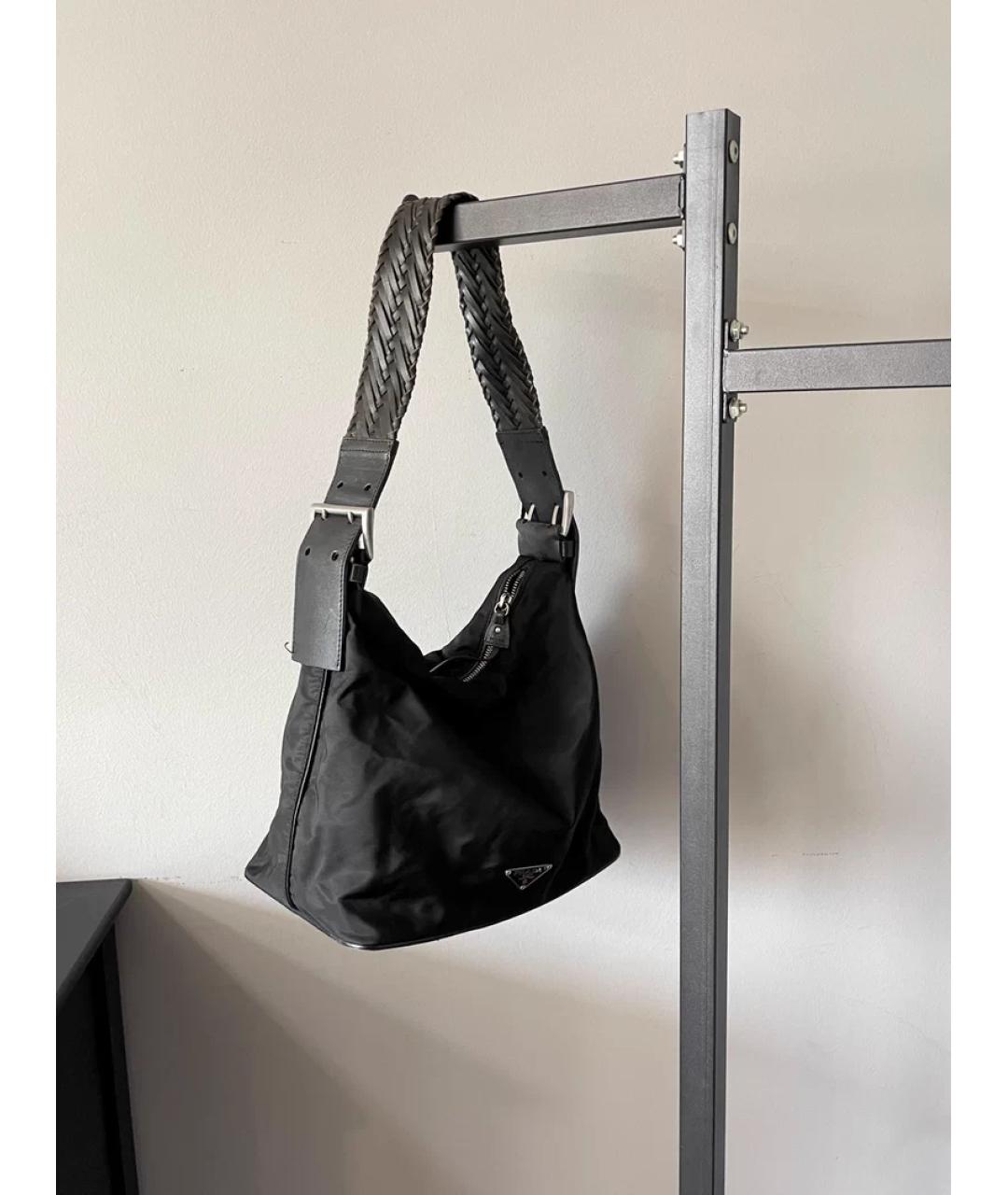PRADA Серая кожаная сумка с короткими ручками, фото 3