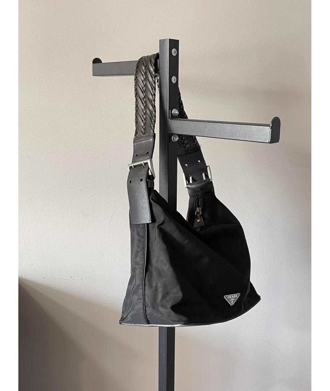 PRADA Серая кожаная сумка с короткими ручками, фото 10