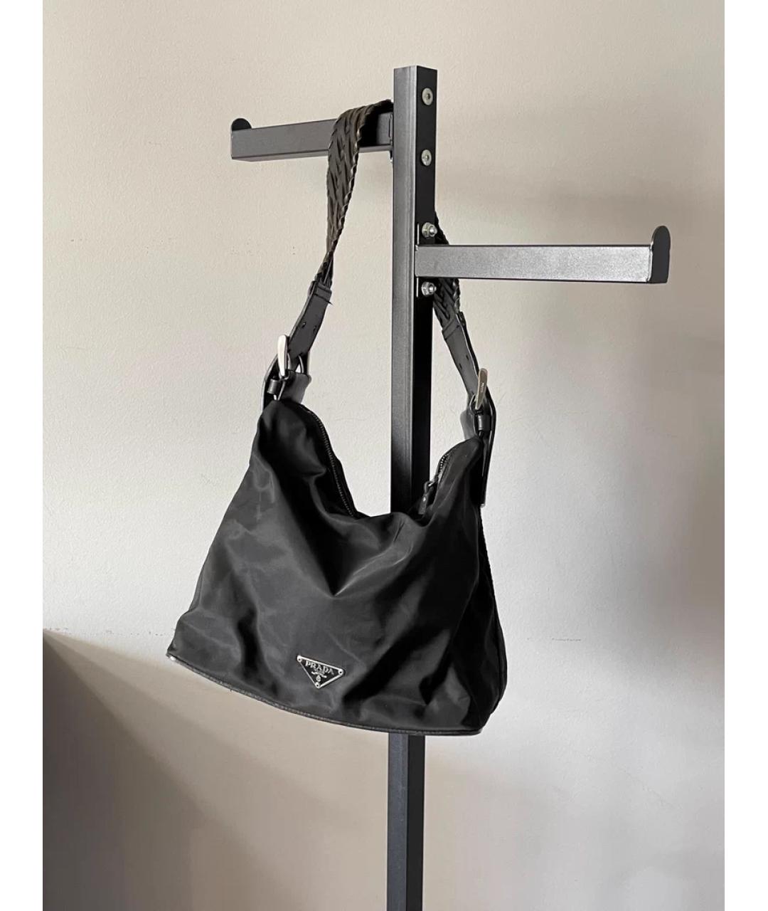 PRADA Серая кожаная сумка с короткими ручками, фото 2
