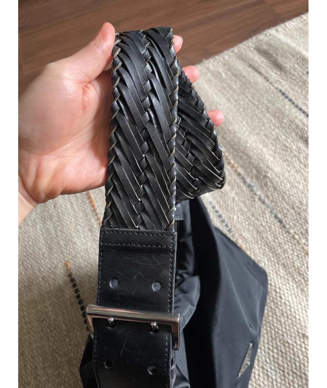 PRADA Серая кожаная сумка с короткими ручками, фото 5