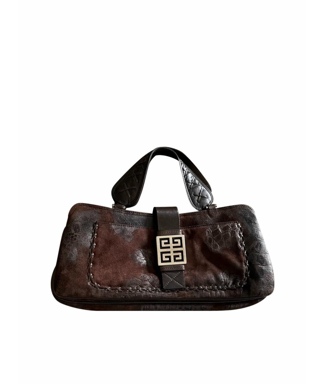 GIVENCHY Коричневая замшевая сумка с короткими ручками, фото 1