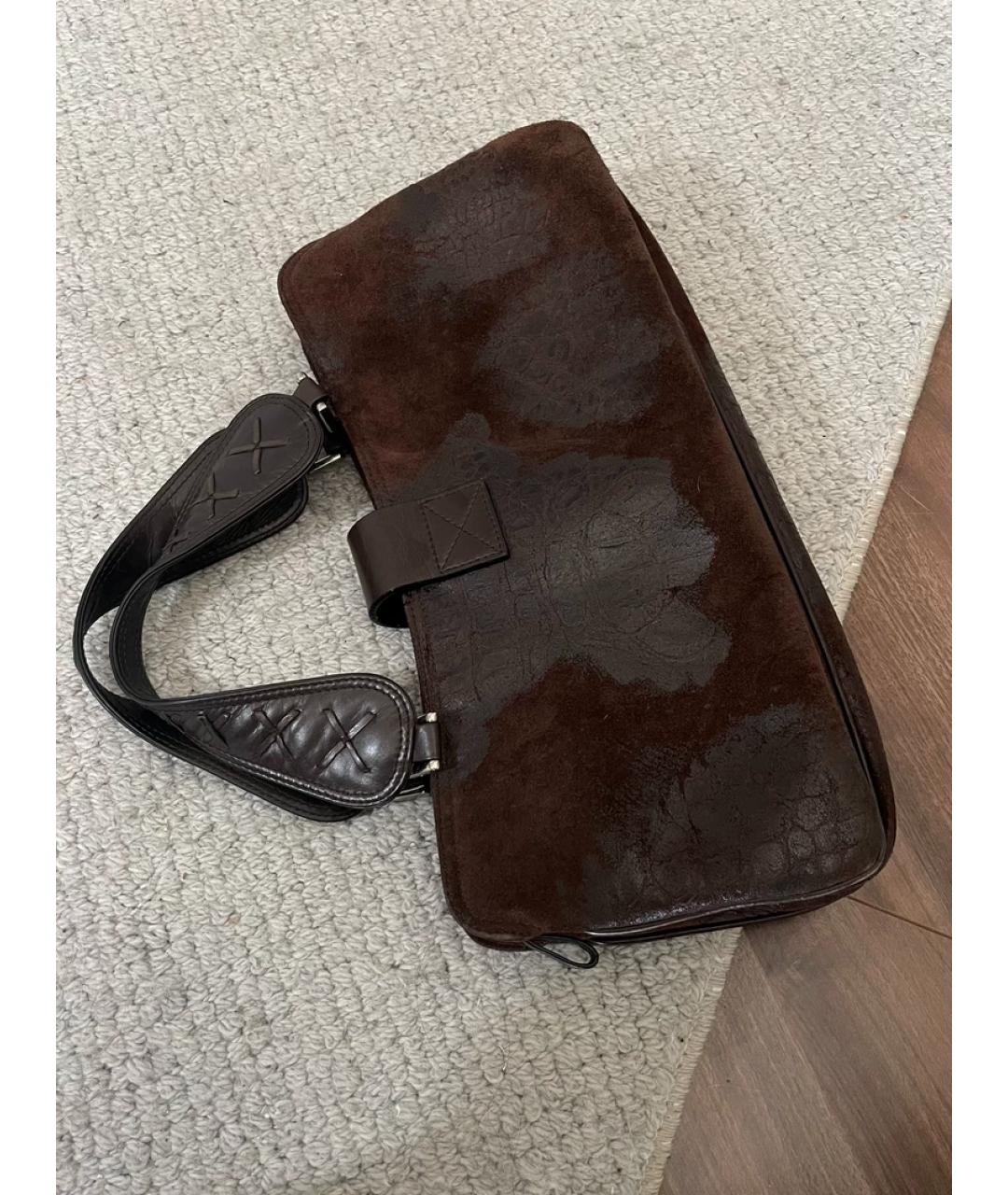 GIVENCHY Коричневая замшевая сумка с короткими ручками, фото 4
