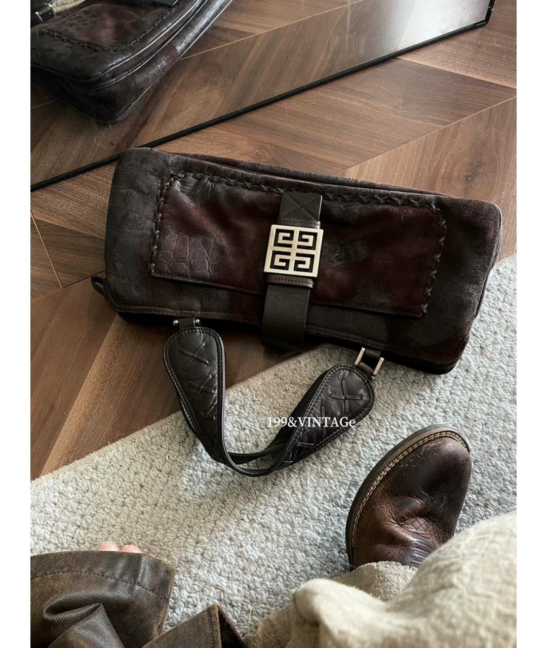 GIVENCHY Коричневая замшевая сумка с короткими ручками, фото 10