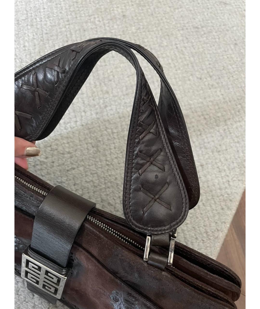 GIVENCHY Коричневая замшевая сумка с короткими ручками, фото 8