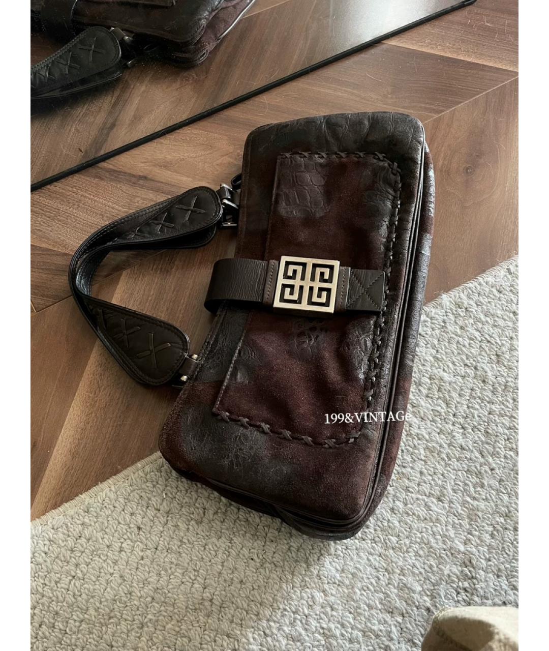 GIVENCHY Коричневая замшевая сумка с короткими ручками, фото 9