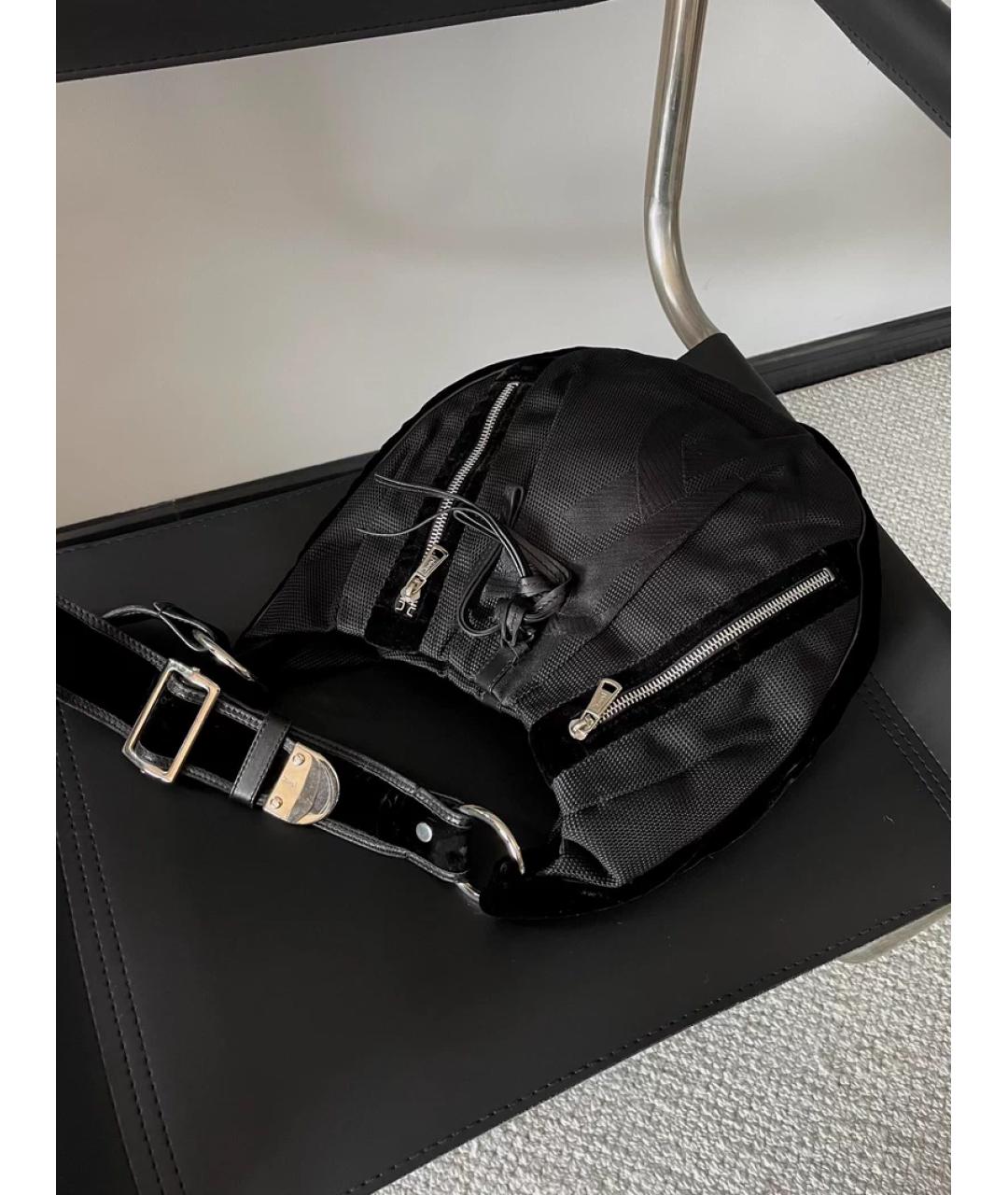 SAINT LAURENT Серебряная бархатная сумка с короткими ручками, фото 2