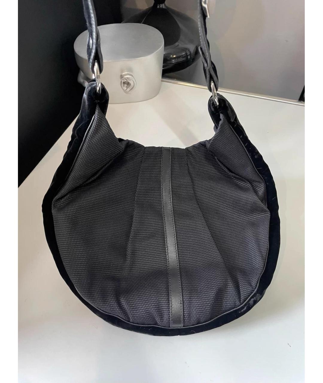 SAINT LAURENT Серебряная бархатная сумка с короткими ручками, фото 4