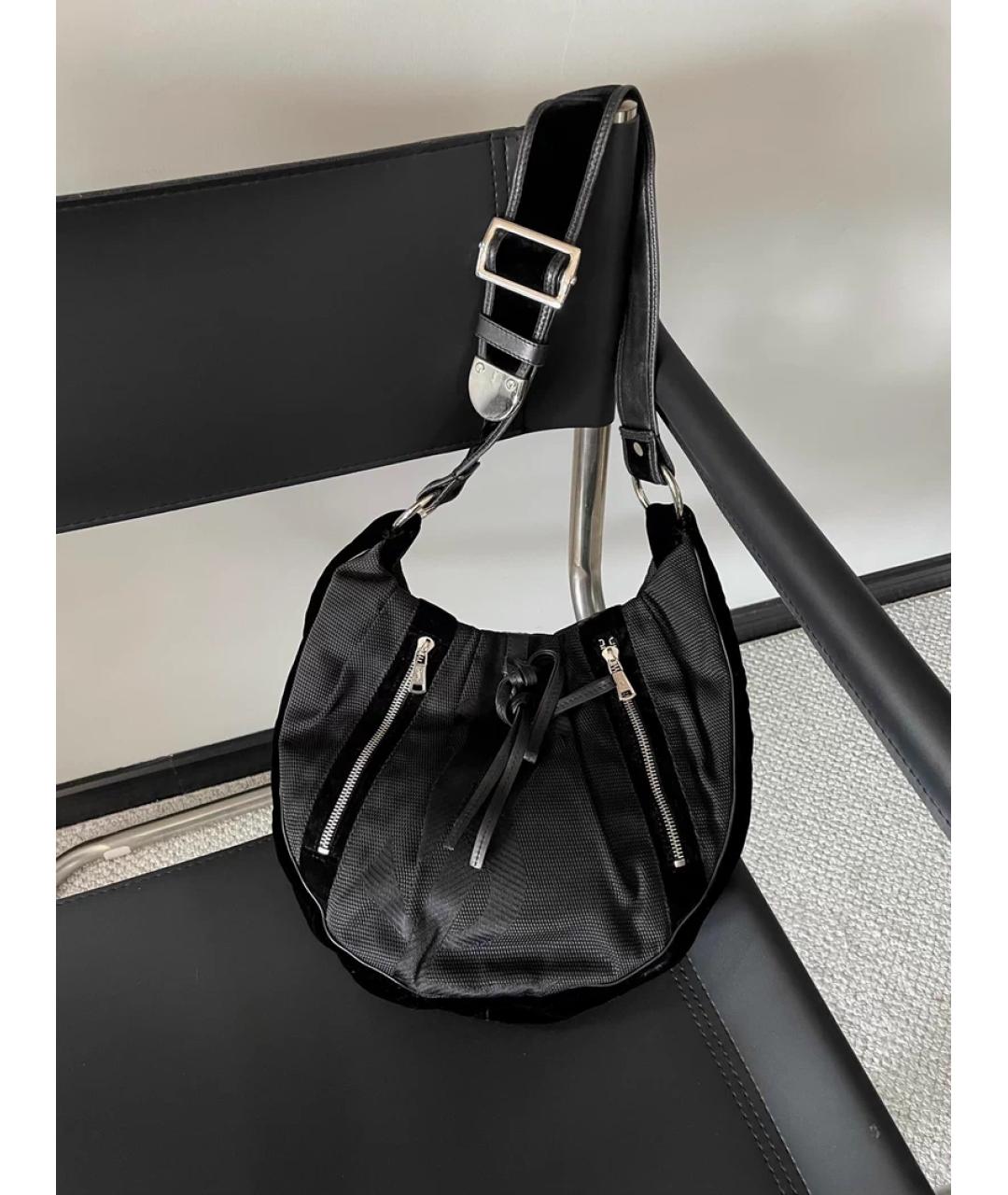 SAINT LAURENT Серебряная бархатная сумка с короткими ручками, фото 9