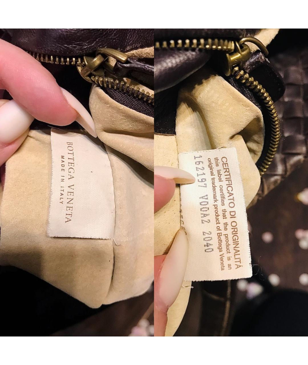 BOTTEGA VENETA Коричневая кожаная сумка с короткими ручками, фото 5