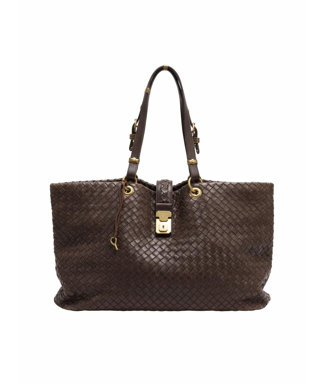 BOTTEGA VENETA Коричневая кожаная сумка с короткими ручками, фото 1