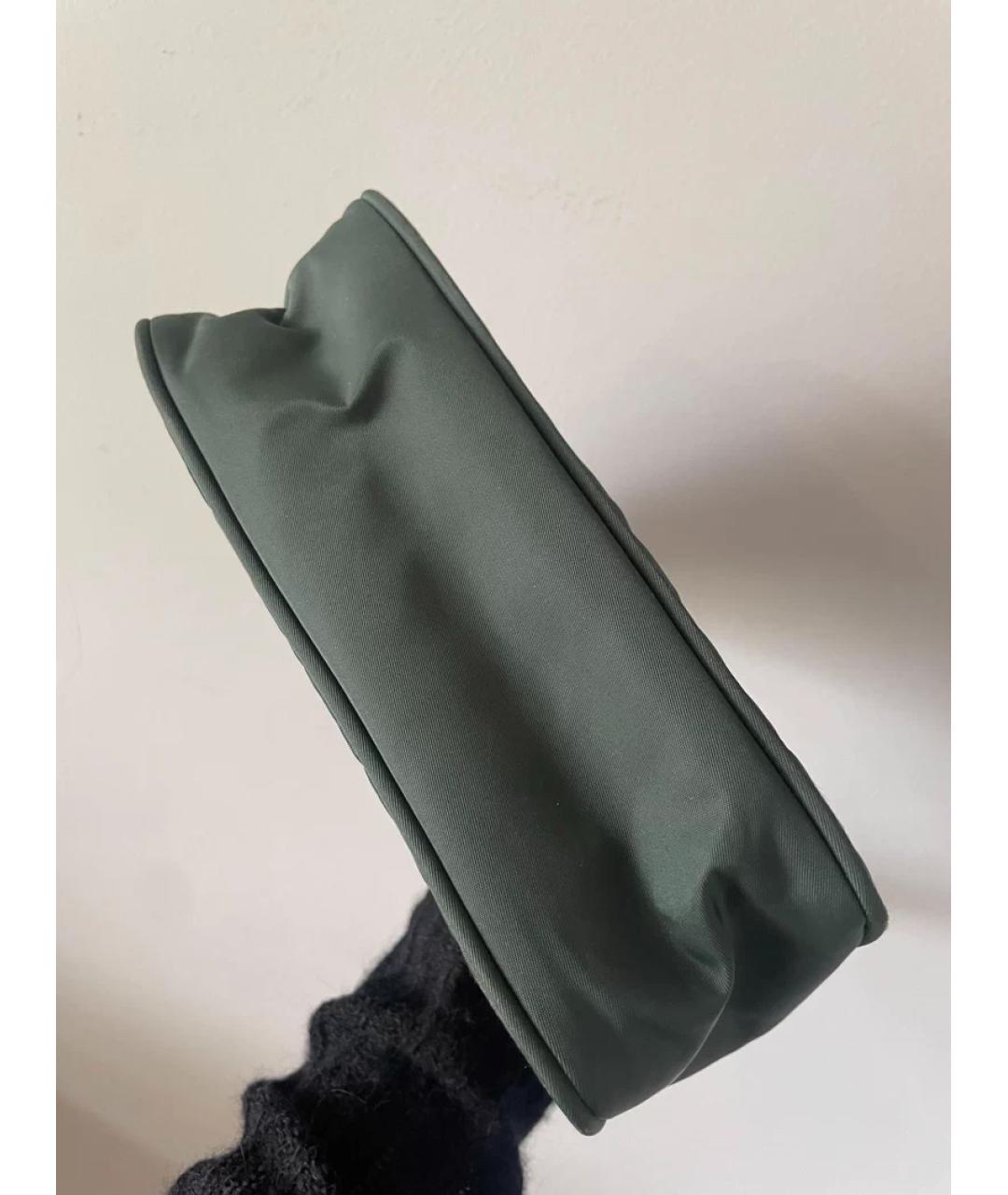 PRADA Зеленая льняная сумка с короткими ручками, фото 7