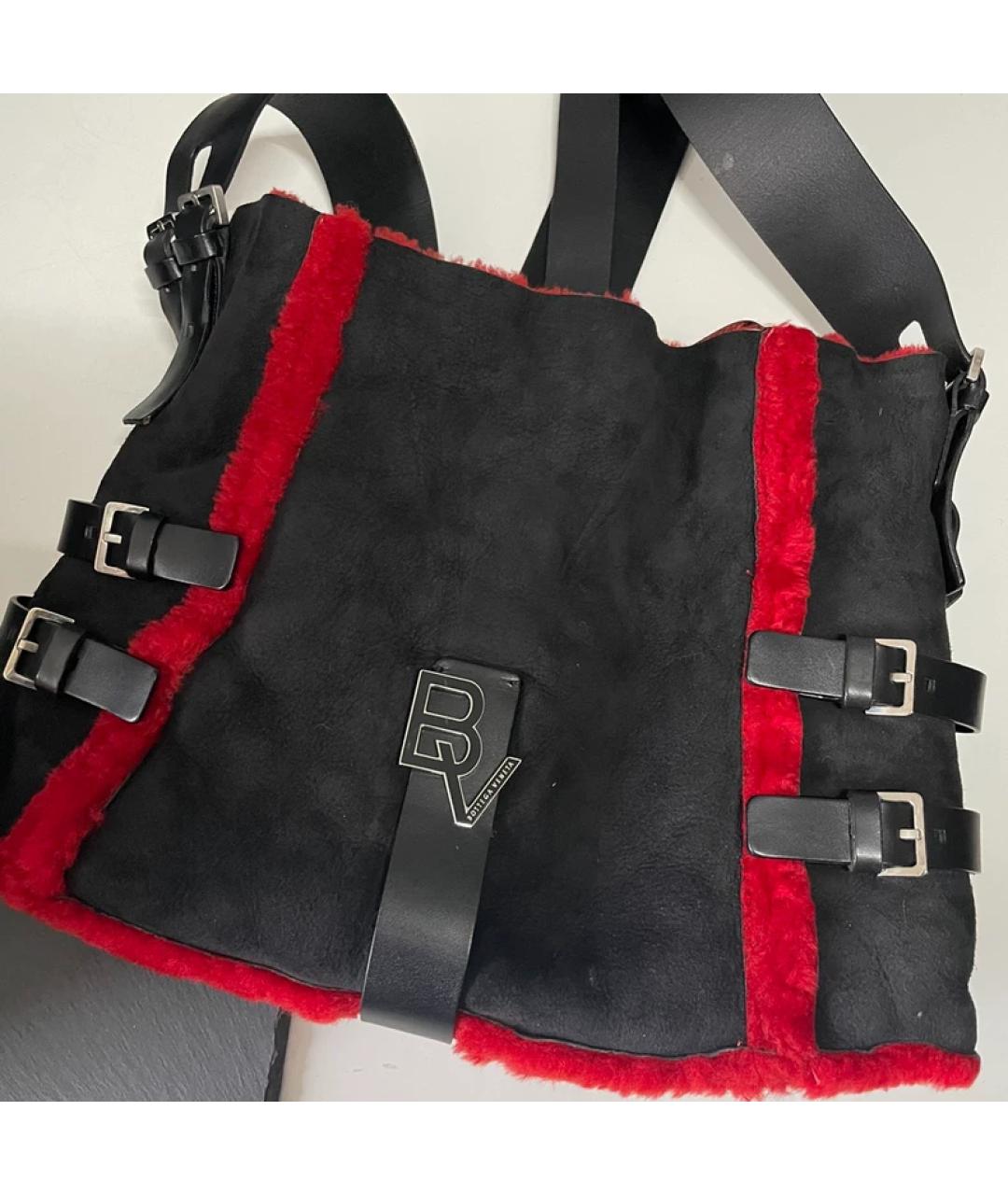 BOTTEGA VENETA Красная меховая сумка с короткими ручками, фото 6