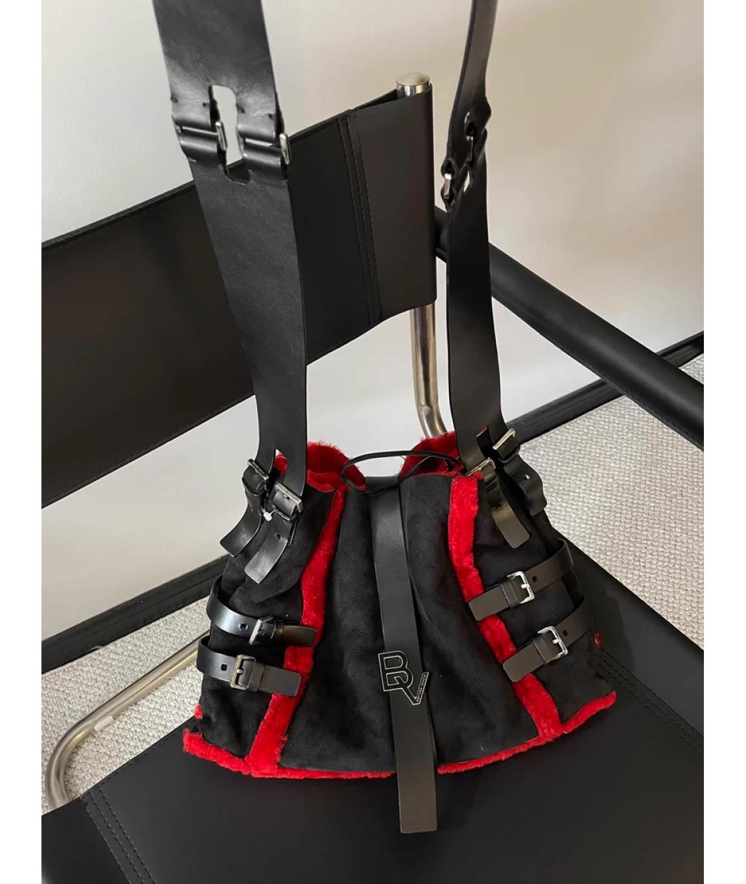 BOTTEGA VENETA Красная меховая сумка с короткими ручками, фото 9