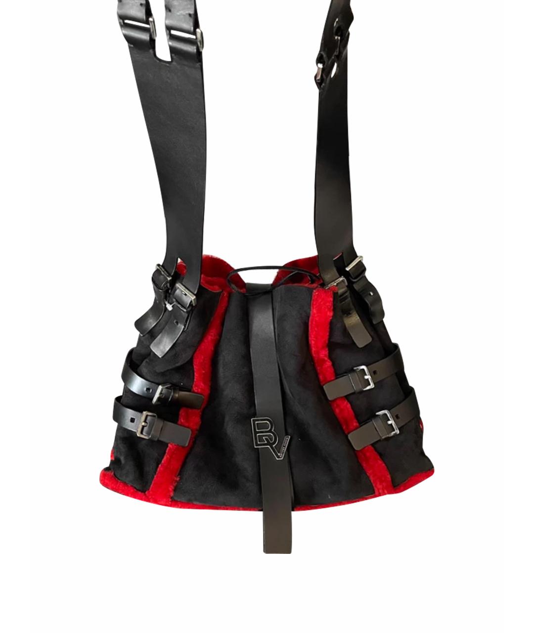 BOTTEGA VENETA Красная меховая сумка с короткими ручками, фото 1