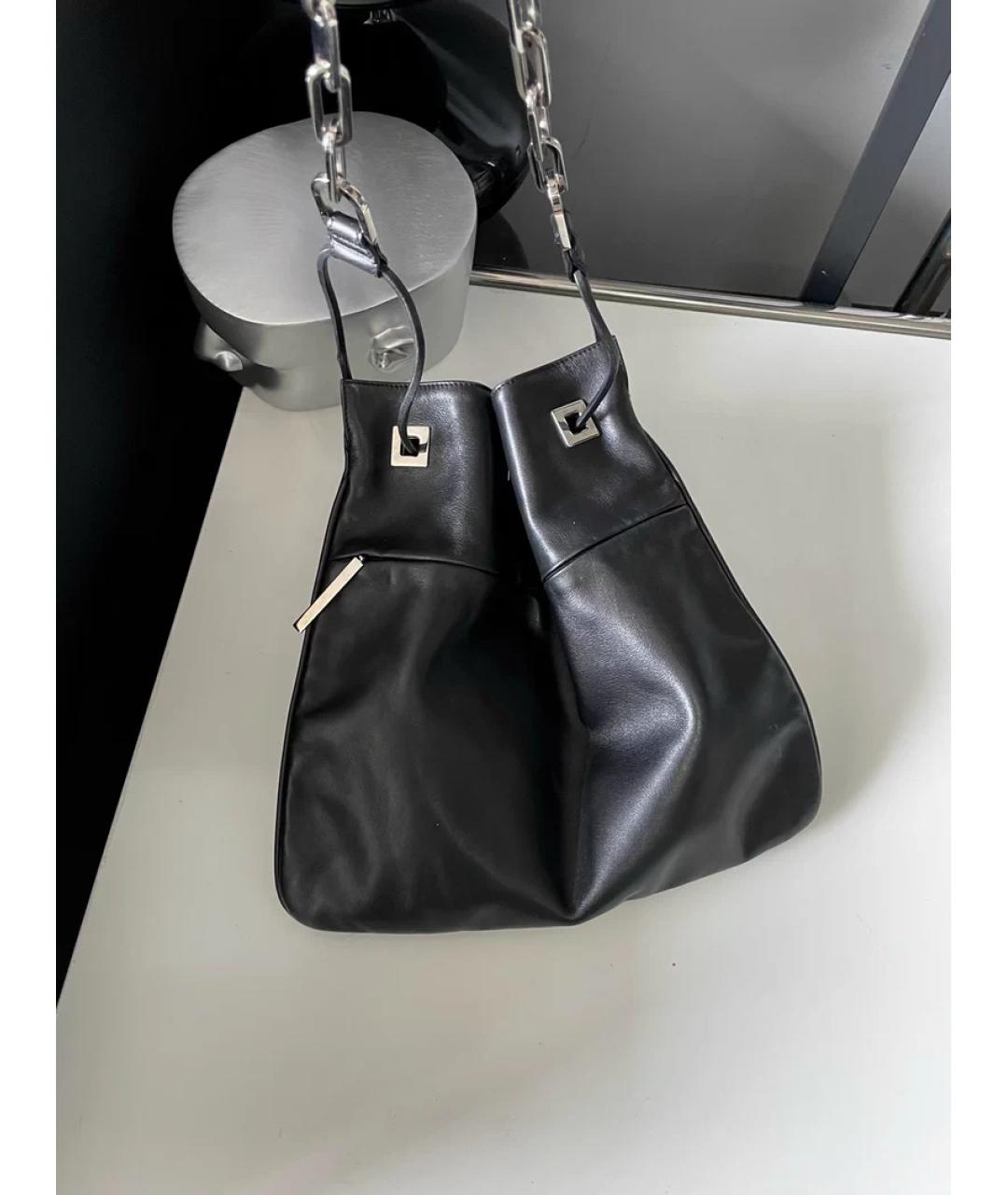 GUCCI Серебряная кожаная сумка с короткими ручками, фото 2