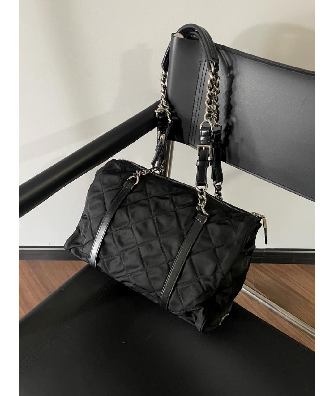 PRADA Серебряная кожаная сумка с короткими ручками, фото 9