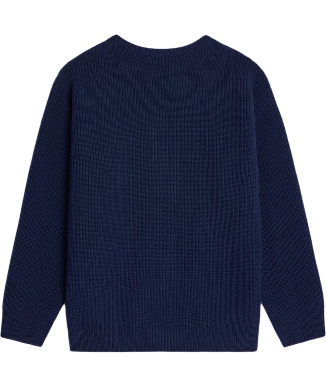 CELINE Темно-синий шерстяной джемпер / свитер, фото 2