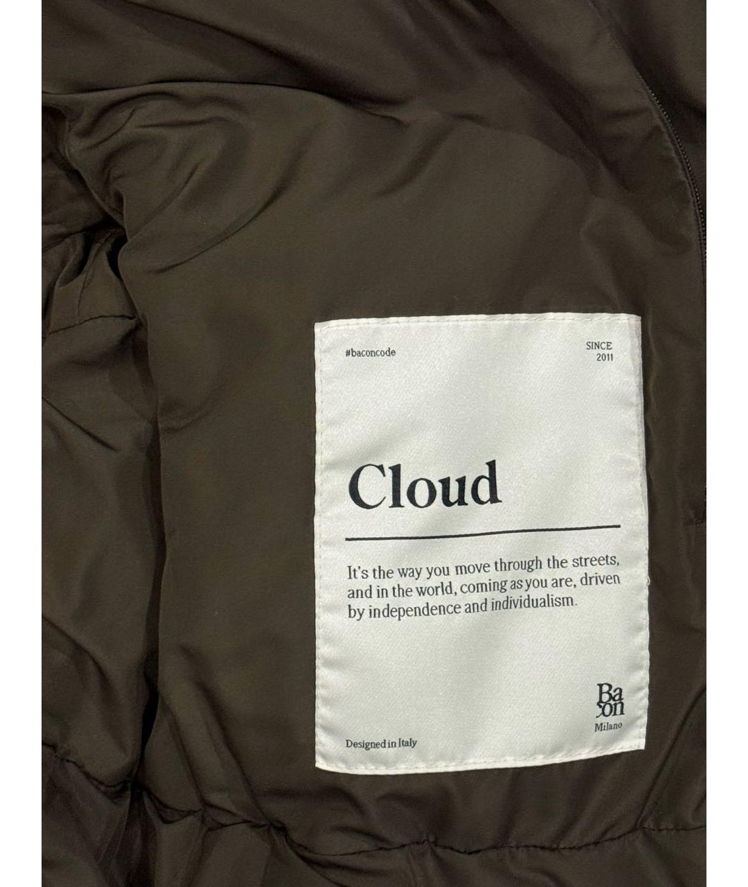 BACON Коричневый полиэстеровый пуховик, фото 5