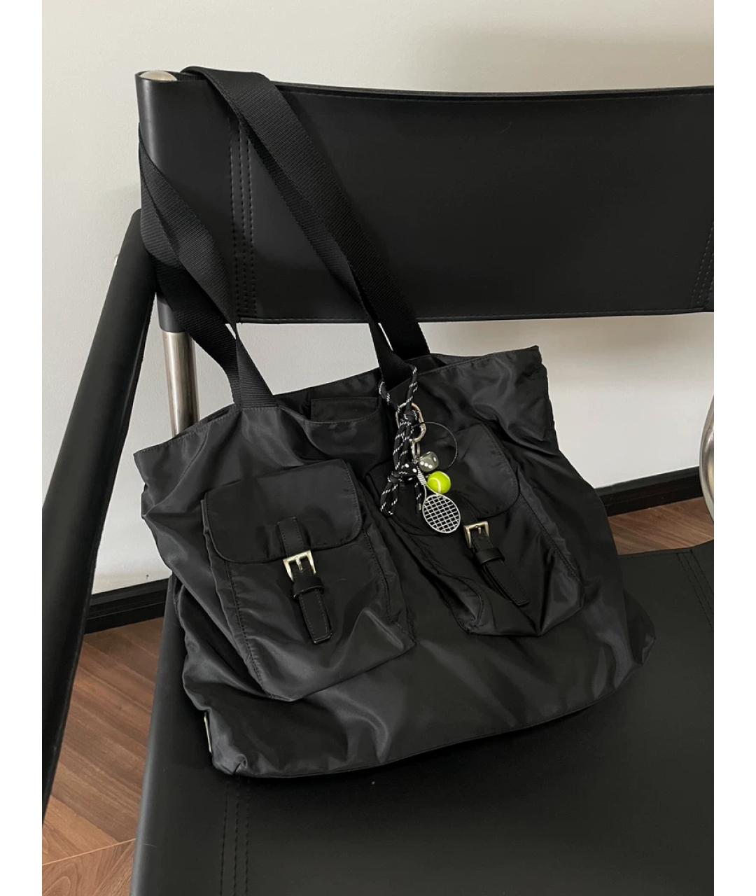 PRADA Черная кожаная сумка с короткими ручками, фото 2