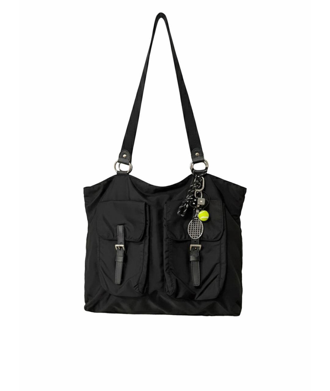 PRADA Черная кожаная сумка с короткими ручками, фото 1