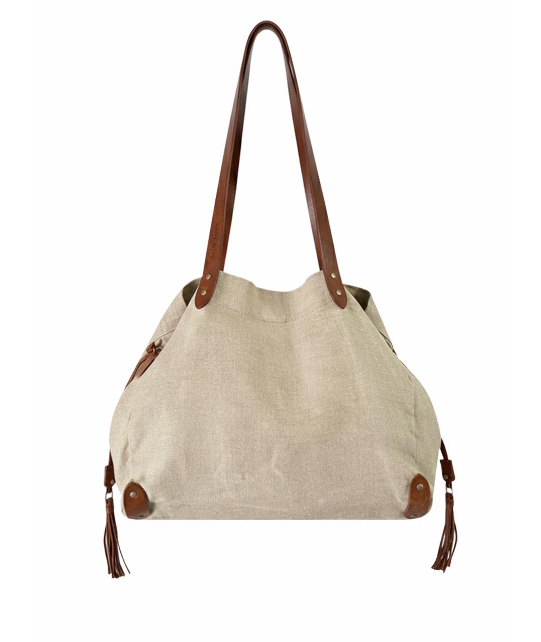 MIU MIU Белая льняная сумка с короткими ручками, фото 10