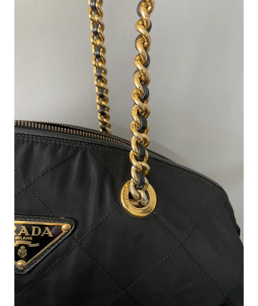 PRADA Золотая льняная сумка с короткими ручками, фото 8