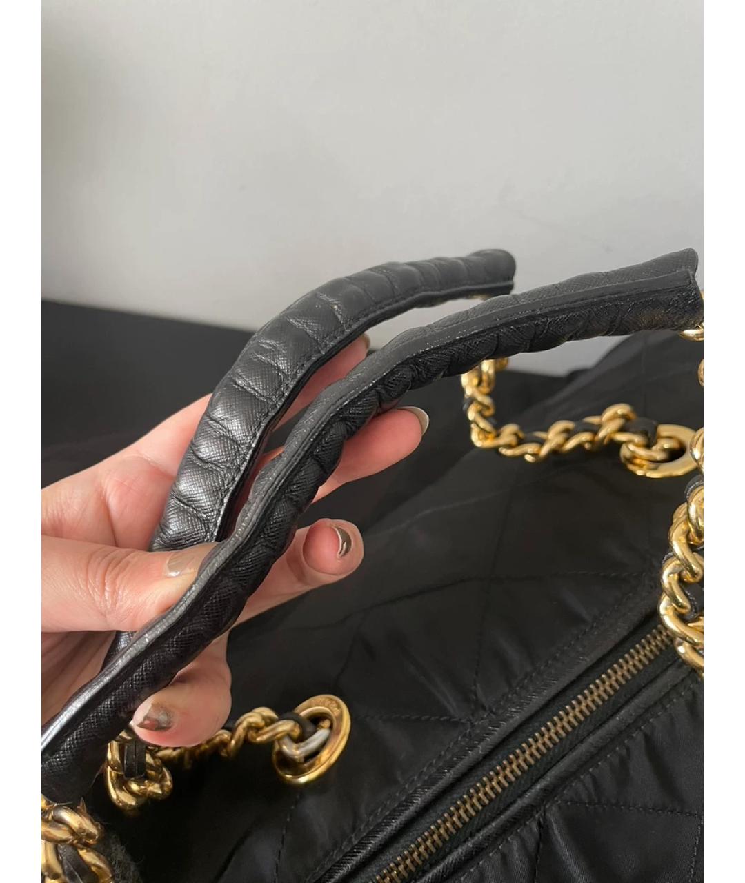 PRADA Золотая льняная сумка с короткими ручками, фото 6