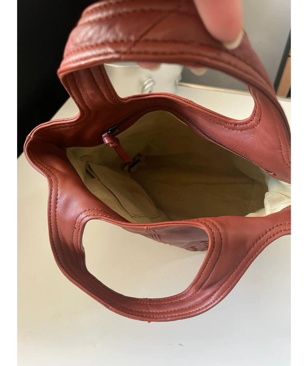 BOTTEGA VENETA Оранжевая льняная сумка с короткими ручками, фото 8