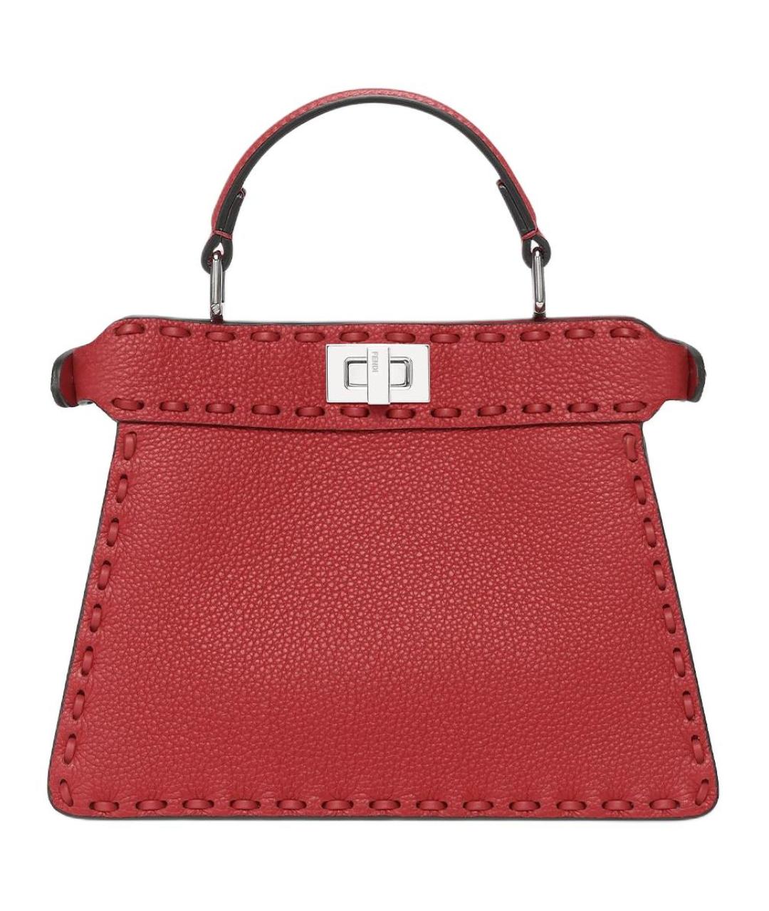 FENDI Красная кожаная сумка через плечо, фото 3