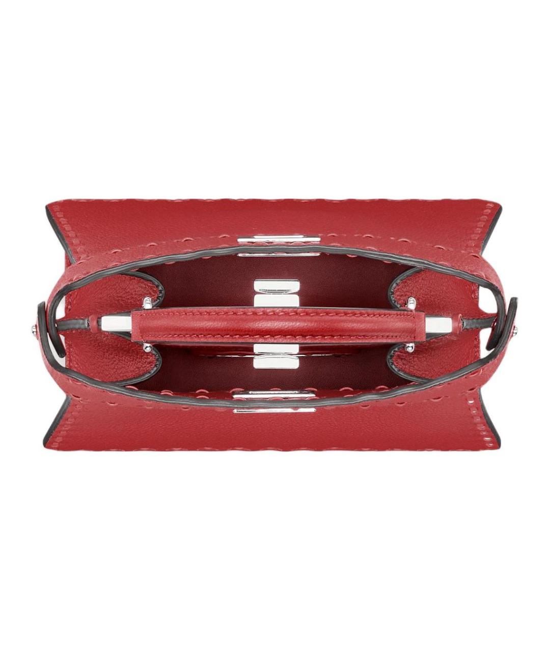 FENDI Красная кожаная сумка через плечо, фото 4